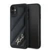 Apple iPhone 11 / XR Karl Lagerfeld Diagonal Quilted Script (KLHCN61PQDSMGK) dėklas telefonui juodos spalvos