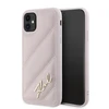 Apple iPhone 11 / XR Karl Lagerfeld Diagonal Quilted Script (KLHCN61PQDSMGP) dėklas telefonui rožinės spalvos
