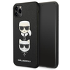 Apple iPhone 11 Pro Max Karl Lagerfeld dėklas Saffiano Ikonik Karl&amp;Choupette Head (KLHCN65SAKICKCBK) juodos spalvos