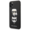 Apple iPhone 11 Pro Max Karl Lagerfeld dėklas Saffiano Ikonik Karl&amp;Choupette Head (KLHCN65SAKICKCBK) juodos spalvos