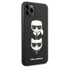 Apple iPhone 11 Pro Max Karl Lagerfeld dėklas Saffiano Ikonik Karl&amp;Choupette Head (KLHCN65SAKICKCBK) juodos spalvos
