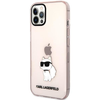Apple iPhone 12 / 12 Pro Karl Lagerfeld dėklas Ikonik Choupette (KLHCP12MHNCHTCP) rožinės spalvos