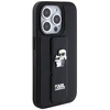 Apple iPhone 13 Pro Karl Lagerfeld dėklas Gripstand Saffiano Karl&amp;Choupette Pins (KLHCP13LGSAKCPK) juodos spalvos