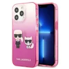 Apple iPhone 13 Pro Karl Lagerfeld dėklas Gradient Ikonik Karl &amp; Choupette (KLHCP13LTGKCP) rožinės spalvos