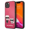 Apple iPhone 13 Mini Karl Lagerfeld dėklas Ikonik Karl &amp; Choupette (KLHCP13SPCUSKCP) rožinės spalvos