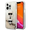 Karl Lagerfeld dėklas, skirtas iPhone 13 Pro Max 6,7 KLHCP13XKICGLD auksinis Liquid Glitter Karl-Choupette Head