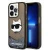 Karl Lagerfeld dėklas, skirtas iPhone 14 Pro 6,1 KLHCP14LLNCHCK juodas kietas dėklas, skirtas Liquid Glitter NFT Choupette Head