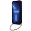 Karl Lagerfeld dėklas iPhone 14 Pro 6,1 KLHCP14LSACKLHPG sidabrinis kietasis dėklas Saffiano Mono Chain