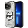 Apple iPhone 14 Pro Max Karl Lagerfeld dėklas Glitter Choupette Patch (KLHCP14XG2CPS) sidabrinės spalvos