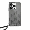 Apple iPhone 15 Pro Karl Lagerfeld dėklas IML Mono KL Pattern &amp; Cord (KLHCP15LHKDPNSK) juodos spalvos