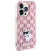 Dėklas Karl Lagerfeld Monogram Choupette iPhone 15 Pro Case - Rožinė