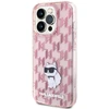 Dėklas Karl Lagerfeld Monogram Choupette iPhone 15 Pro Case - Rožinė