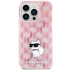 Dėklas Karl Lagerfeld Monogram Choupette iPhone 15 Pro Case - Rožinė