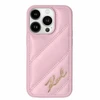 Apple iPhone 15 Pro Karl Lagerfeld Diagonal Quilted Script (KLHCP15LPQDSMGP) dėklas telefonui rožinės spalvos