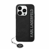 Apple iPhone 15 Pro Karl Lagerfeld dėklas Saffiano Rhinestones & Charm (KLHCP15LPSAKDGCK) juodos spalvos