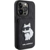 Apple iPhone 15 Pro Karl Lagerfeld dėklas Saffiano Cardslots and Stand Monogram Choupette (KLHCP15LSAKCNSCK) juodos spalvos