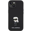 Karl Lagerfeld dėklas, skirtas iPhone 15 Plus 6,7 KLHCP15MSMHKNPK juodos spalvos HC SILICONE IKONIK METAL PIN