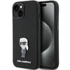 Karl Lagerfeld dėklas, skirtas iPhone 15 Plus 6,7 KLHCP15MSMHKNPK juodos spalvos HC SILICONE IKONIK METAL PIN