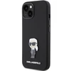Karl Lagerfeld dėklas, skirtas iPhone 15 Plus 6,7 KLHCP15MSMHKNPK juodos spalvos HC SILICONE IKONIK METAL PIN