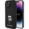 Apple iPhone 15 Karl Lagerfeld dėklas Fixed Glitter Ikonik Logo Metal Pin (KLHCP15SGKNPSK) juodos spalvos