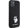 Dėklas Karl Lagerfeld Silicone Choupette Metal Pin - Apple iPhone 15 Case Juodas