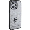 Apple iPhone 15 Pro Max Karl Lagerfeld Hardcase Fixed Glitter Choupette Logo Metal Pin (KLHCP15XGCNPSG) telefono dėklas sidabro spalvos