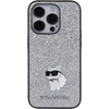 Apple iPhone 15 Pro Max Karl Lagerfeld Hardcase Fixed Glitter Choupette Logo Metal Pin (KLHCP15XGCNPSG) telefono dėklas sidabro spalvos