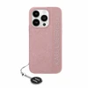 Apple iPhone 15 Pro Max Karl Lagerfeld dėklas Saffiano Rhinestones & Charm (KLHCP15XPSAKDGCP) rožinės spalvos
