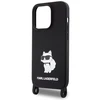 Apple iPhone 15 Pro Max Karl Lagerfeld dėklas Crossbody silikoninis Choupette (KLHCP15XSCBSCNK) juodos spalvos
