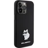Apple iPhone 15 Pro Max Karl Lagerfeld silikoninis dėklas Choupette Metal Pin (KLHCP15XSMHCNPK) juodos spalvos