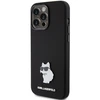 Apple iPhone 15 Pro Max Karl Lagerfeld silikoninis dėklas Choupette Metal Pin (KLHCP15XSMHCNPK) juodos spalvos