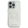 Karl Lagerfeld IML Rhinestones Karl Head - dėklas skirtas Apple iPhone 16 Pro transparent