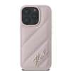 Karl Lagerfeld Quilted Signature Apple iPhone 16 Pro - dėklas telefonui rožinės spalvos