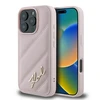 Karl Lagerfeld Quilted Signature Apple iPhone 16 Pro - dėklas telefonui rožinės spalvos