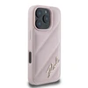 Karl Lagerfeld Quilted Signature Apple iPhone 16 Pro - dėklas telefonui rožinės spalvos