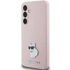 Samsung Galaxy S23 FE Karl Lagerfeld silikoninis dėklas Choupette Metal Pin (KLHCS23FESMHCNPP) rožinės spalvos