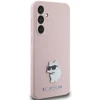 Samsung Galaxy S23 FE Karl Lagerfeld silikoninis dėklas Choupette Metal Pin (KLHCS23FESMHCNPP) rožinės spalvos