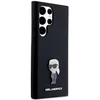 Samsung Galaxy S23 Ultra Karl Lagerfeld silikoninis dėklas Ikonik Metal Pin (KLHCS23LSMHKNPK) juodos spalvos