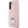 Samsung Galaxy S23 Plus Karl Lagerfeld silikoninis dėklas Choupette Metal Pin (KLHCS23MSMHCNPP) rožinės spalvos