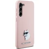 Samsung Galaxy S23 Plus Karl Lagerfeld silikoninis dėklas Choupette Metal Pin (KLHCS23MSMHCNPP) rožinės spalvos