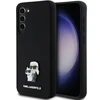 Samsung Galaxy S23 Plus Karl Lagerfeld silikoninis dėklas Karl&amp;Choupette Metal Pin (KLHCS23MSMHKCNPK) juodos spalvos