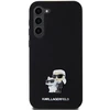 Samsung Galaxy S23 Plus Karl Lagerfeld silikoninis dėklas Karl&amp;Choupette Metal Pin (KLHCS23MSMHKCNPK) juodos spalvos