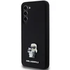 Samsung Galaxy S23 Plus Karl Lagerfeld silikoninis dėklas Karl&amp;Choupette Metal Pin (KLHCS23MSMHKCNPK) juodos spalvos