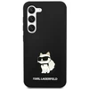 Karl Lagerfeld Karlas Lagerfeldas KLHCS23MSNCHBCK S23+ S916 kietas dėklas, juodas/juodas silikoninis dėklas