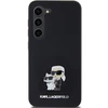 Samsung Galaxy S23 Karl Lagerfeld silikoninis dėklas Karl&amp;Choupette Metal Pin (KLHCS23SSMHKCNPK) juodos spalvos