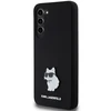 Samsung Galaxy S24 Plus Karl Lagerfeld silikoninis dėklas Choupette Metal Pin (KLHCS24MSMHCNPK) juodos spalvos
