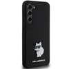 Samsung Galaxy S24 Plus Karl Lagerfeld silikoninis dėklas Choupette Metal Pin (KLHCS24MSMHCNPK) juodos spalvos
