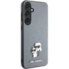 Samsung Galaxy S24 Karl Lagerfeld dėklas Saffiano Karl &amp; Choupette Metal Pin (KLHCS24SPSAKCMPG) pilkos spalvos