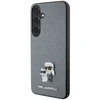 Samsung Galaxy S24 Karl Lagerfeld dėklas Saffiano Karl &amp; Choupette Metal Pin (KLHCS24SPSAKCMPG) pilkos spalvos
