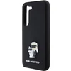 Samsung Galaxy S24 Karl Lagerfeld silikoninis dėklas Karl&amp;Choupette Metal Pin (KLHCS24SSMHKCNPK) juodos spalvos